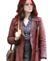 Ink 2026 Claire Foy Leather Coat