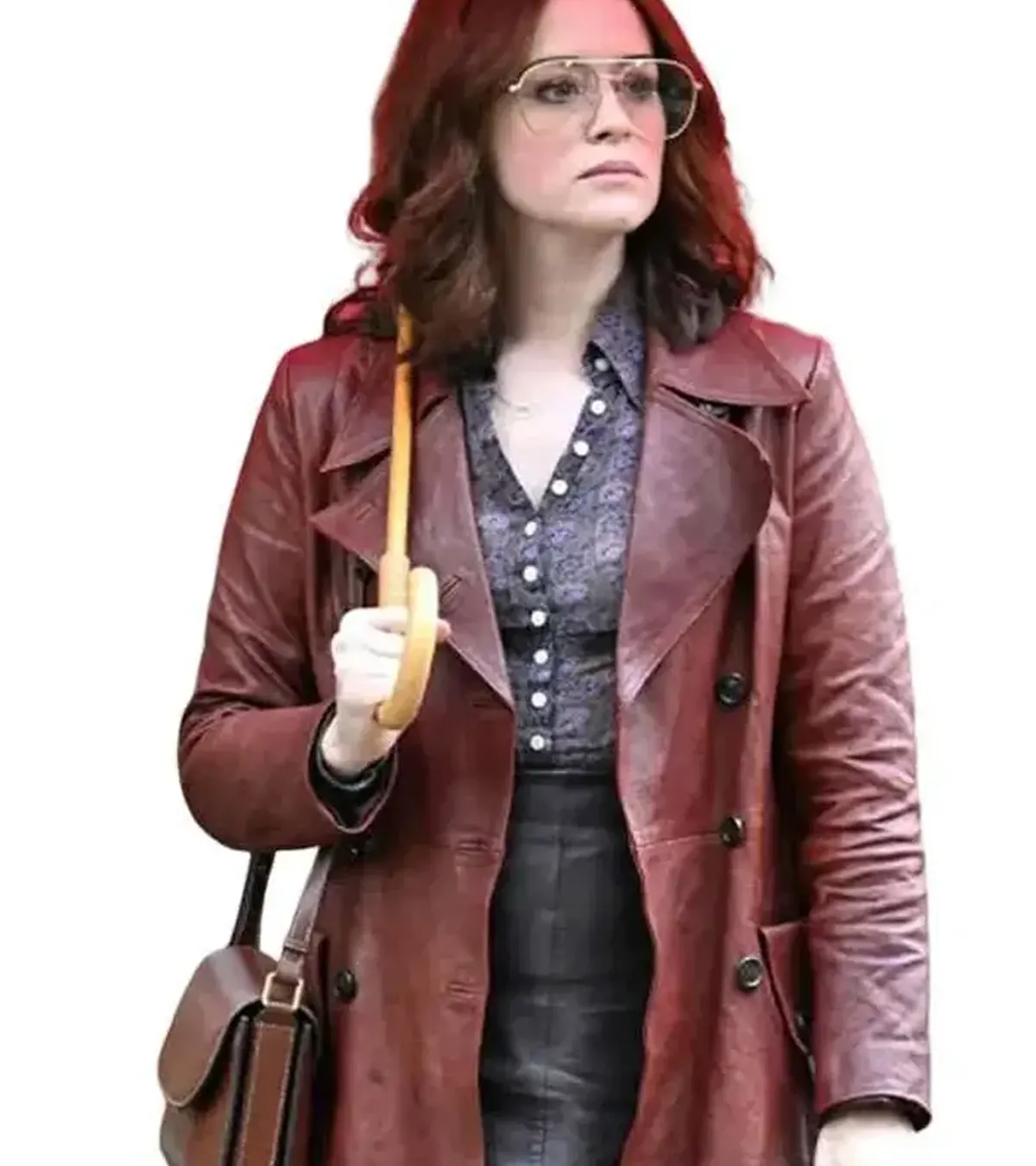 Ink 2026 Claire Foy Leather Coat
