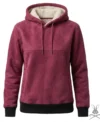 Ira Hot Pink Suede Leather Hoodie