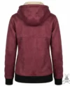 Ira Hot Pink Suede Leather Hoodie back