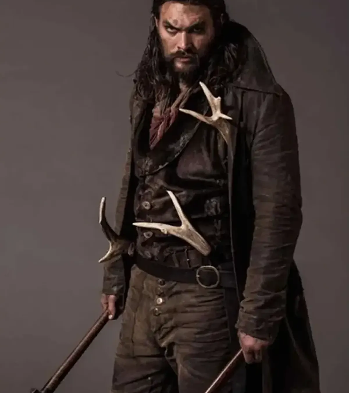 Jason Momoa Frontier Trench Leather Coat