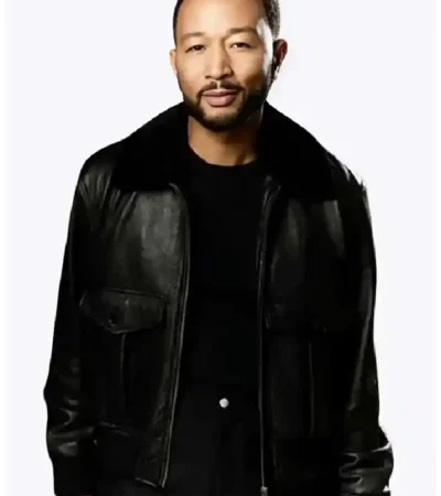 John Legend The Voice S29 Shearling Leather Jacket