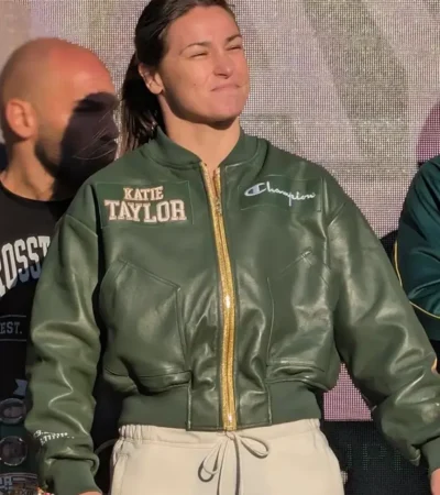 Katie Taylor Croke Park Green Leather Jacket