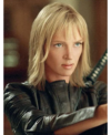 Kill Bill Vol. 2 Movie Uma Thurman Black Leather Jacket Closeup