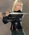 Kill Bill Vol. 2 Movie Uma Thurman Black Leather Jacket Right