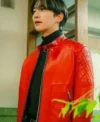 Lee Jun-ho Typhoon Family Red Leather Jacket