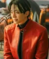 Lee Jun-ho Typhoon Family TV Series Kang Tae-Pung Red Real Leather Jacket