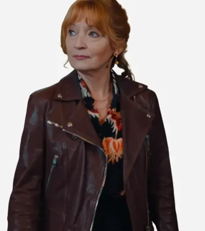 Lesley Manville Marble Hall Murders S01 Leather Jacket