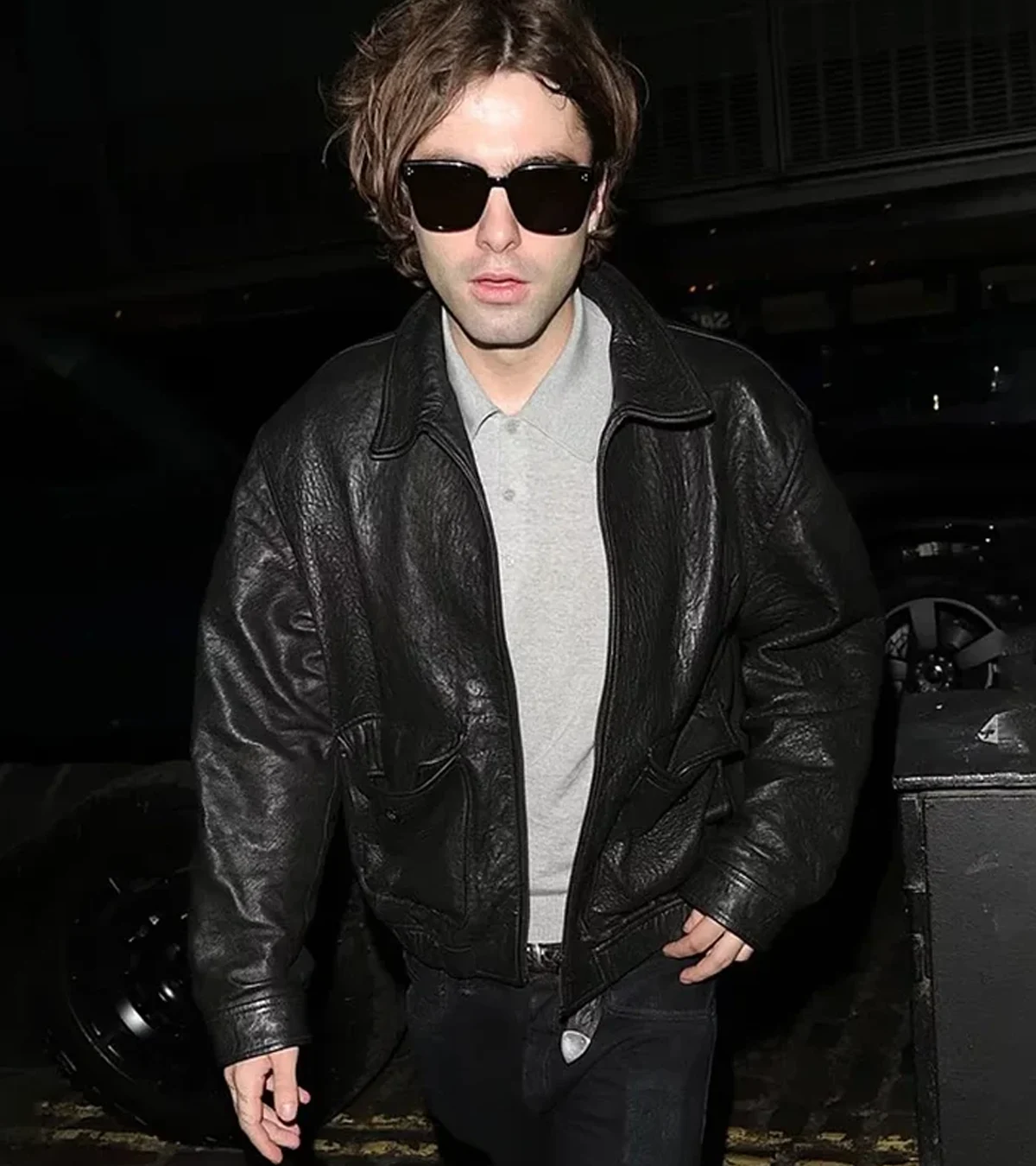 London Lennon Gallagher Black Leather Jacket