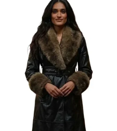 Mandeep Dhillon MobLand S02 Shearling Leather Coat