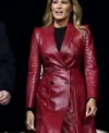 Melania Trump Red Leather Coat