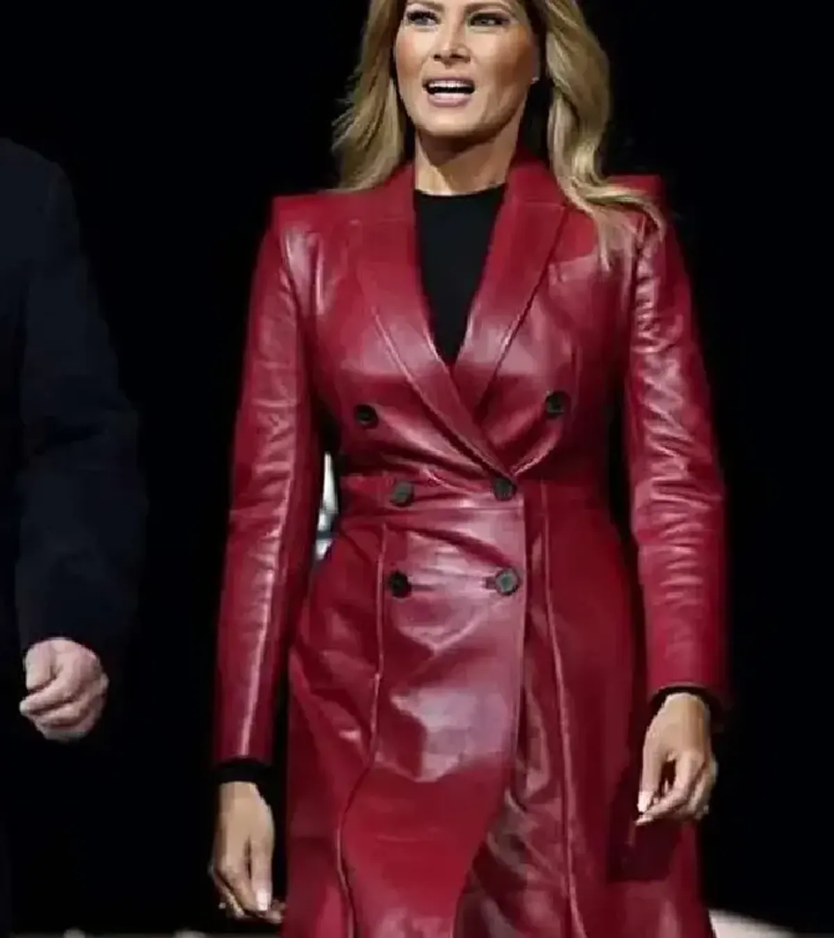 Melania Trump Red Leather Coat