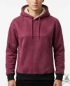 Mens Ira Hot Pink Suede Leather Hoodie