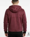 Mens Ira Hot Pink Suede Leather Hoodie back