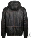 Mens Leather Hoodie in Copper back view
