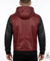 Mens Two-Tone Leather Hoodie back