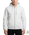 Mens White Real Leather Hoodie