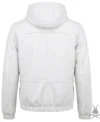 Mens White Real Leather Hoodie back view
