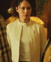 Mercedes de la Zerda Cross S02 White Leather Jacket