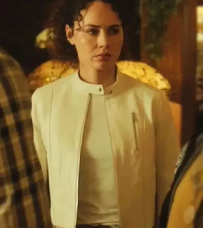 Mercedes de la Zerda Cross S02 White Leather Jacket