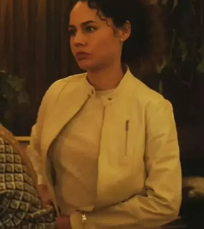 Mercedes de la Zerda TV Series Cross 2026 Amielynn Vega White Leather Jacket On Sale