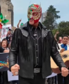 Mexico City Crowd Rally 2026 El Grande Americano Black Leather Fringe Jacket Front