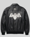Michael Jackson The Punisher Black Leather Bomber Jacket for Men and Women Back