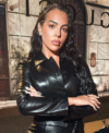 Milan RTW 2027 Fashion Week Georgina Rodríguez Black Leather Jacket Closeup