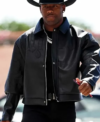 NFL Team Arizona Cardinals Budda Baker Black Bomber Leather Jacket Front