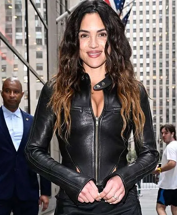 NYC Adria Arjona Black Leather Jacket