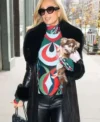 NYC Paris Hilton Black Leather Coat