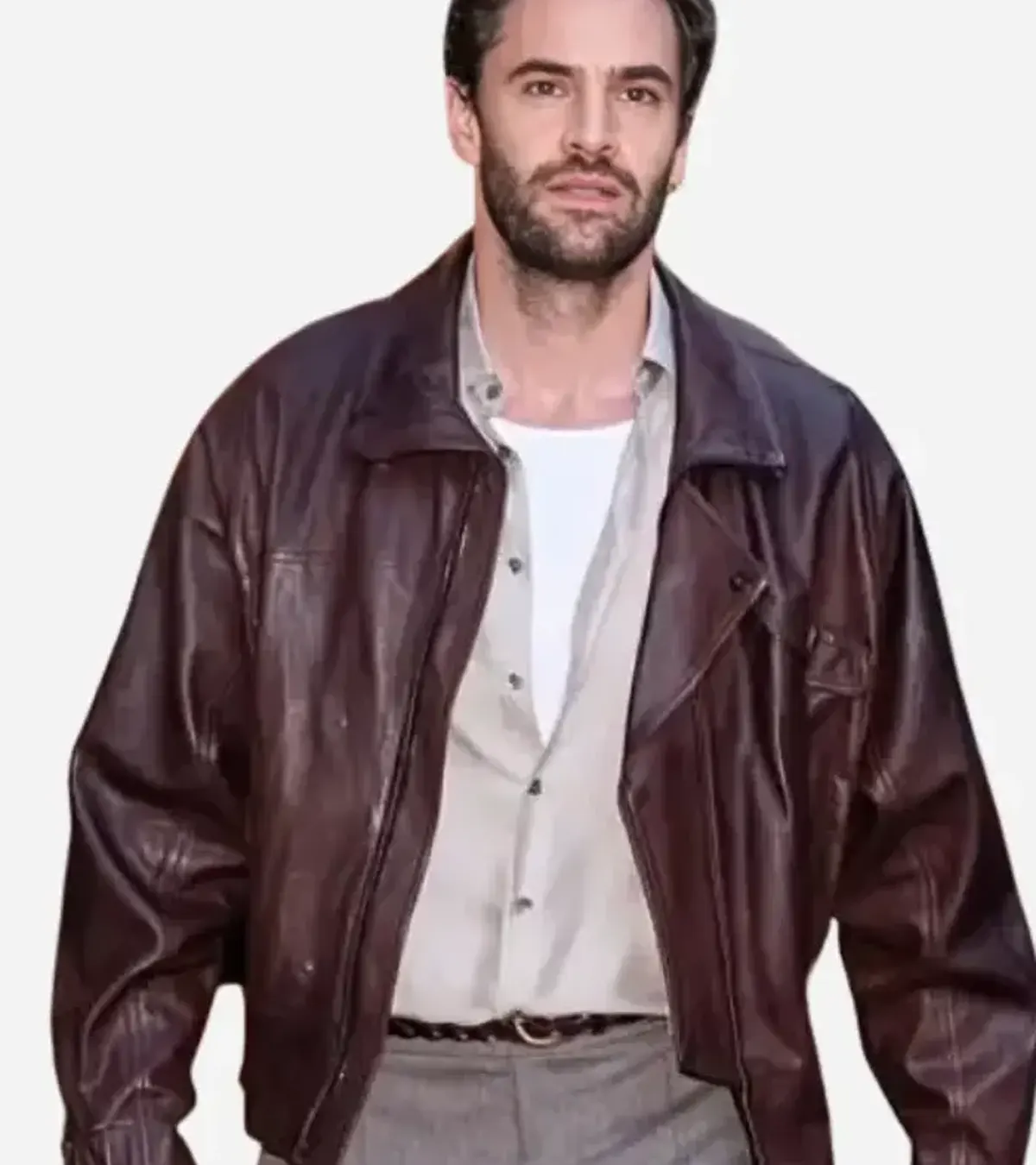 NYC Tom Bateman Brown Leather Jacket