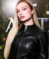 New York Fashion Week 2026 Kim Petras Slim Fit Black Leather Jacket Closeup