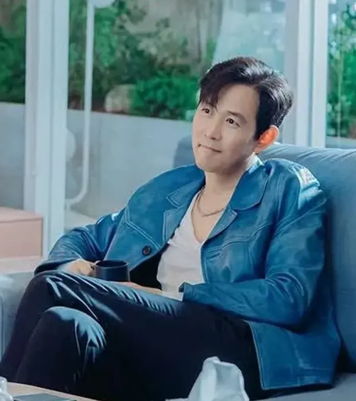 Nice to Not Meet You Lee Jung-jae Blue Leather Jacket