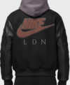 Nike x Jordan Flight London Black Varsity Jacket Back