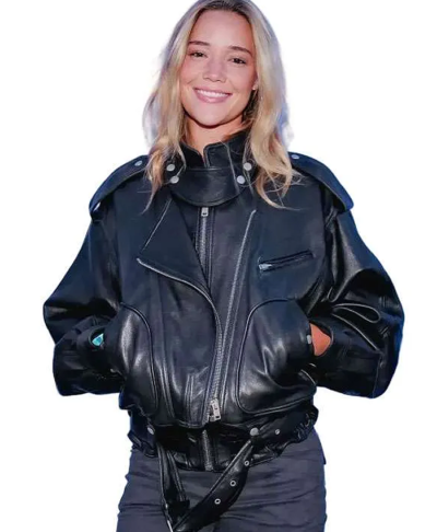 Olivia Ponton Oversized Black Biker Jacket