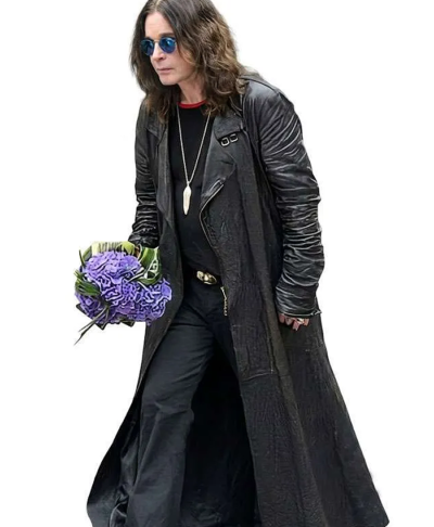 Ozzy Osbourne Black Leather Coat