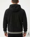 Philip Black Leather Suede Hoodie back