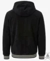 Philip Black Leather Suede Hoodie back view