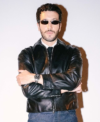Public School New York Fashion Show 2026 Sebastian Yatra Black Leather Jacket Front