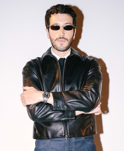 Public School New York Fashion Show 2026 Sebastian Yatra Black Leather Jacket Front