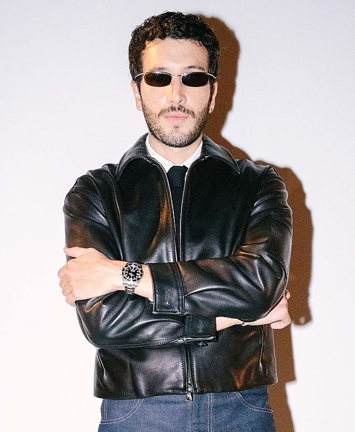Public School New York Fashion Show 2026 Sebastian Yatra Black Leather Jacket Front