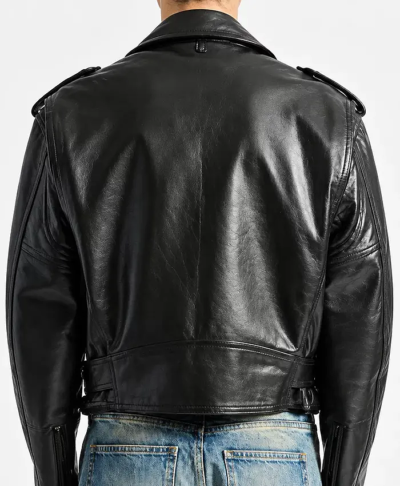 Queen Latifah Tv Show The Voice S30 Black Leather Biker Jacket Back