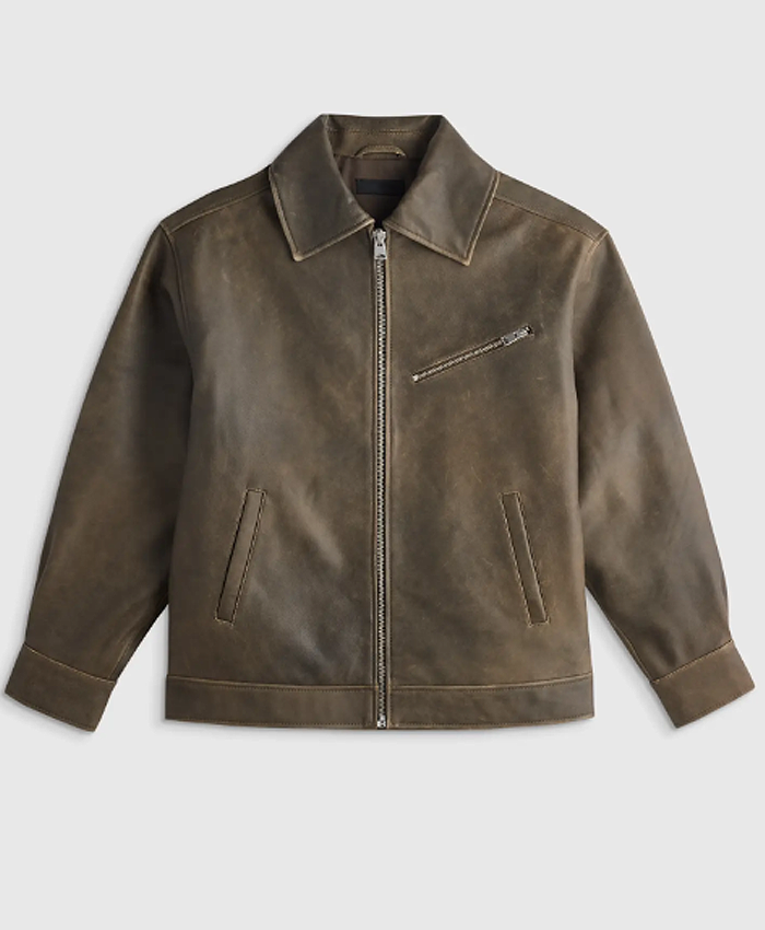 Quince Leather Oversized Bomber Jacket