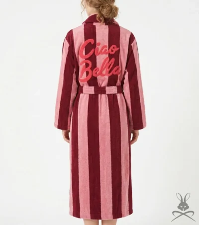 Red and Pink Bathrobe back