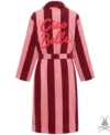 Red and Pink Bathrobe back view