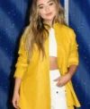 Sabrina Carpenter Tall Gir Yellow Leather Jacket