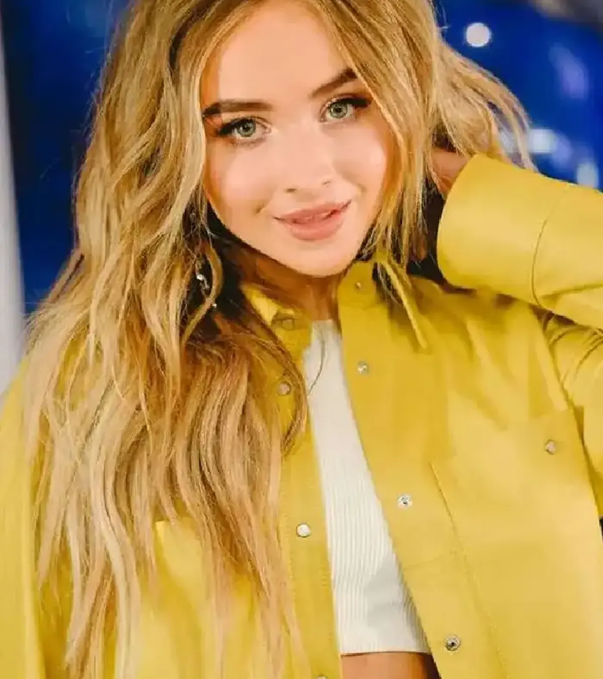 Sabrina Carpenter Tall Girl Premiere Yellow Leather Jacket For Women
