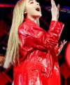 Sabrina Carpenter iHeartRadio Jingle Ball Red Leather Blazer