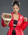 Shop Kelani Jordan World Wrestling Championship Red Leather Coat